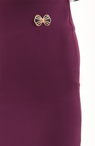 Hidden Zippered Pencil Skirt 0404-05 Plum 0404-05