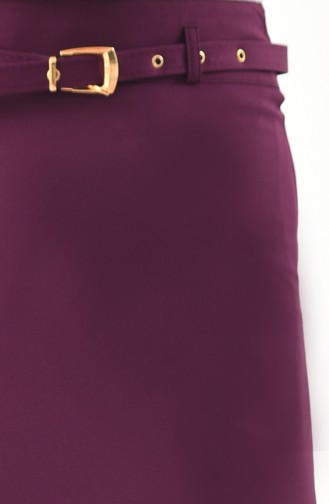 Belted Pencil Skirt 0407-01 Plum 0407-01