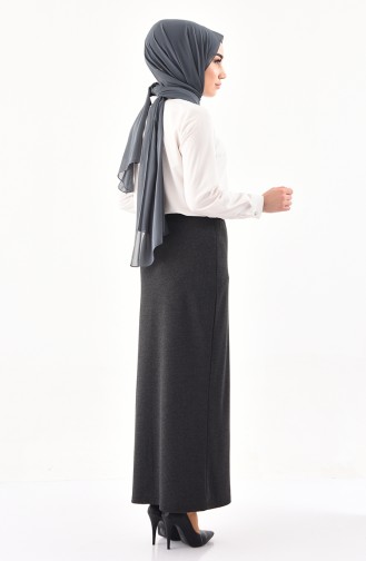 ايلميك تنورة بتصميم مطاط عند الخصر 5216-01 لون أسود مائل للرمادي 5216-01