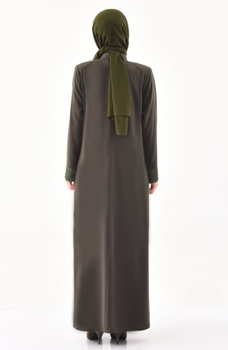 Grosse Grösse Abaya mit Patchwork  2519-03 Khaki Grün 2519-03