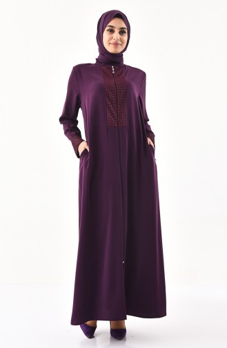 Grosse Grösse Abaya mit Patchwork 2519-04 Lila 2519-04