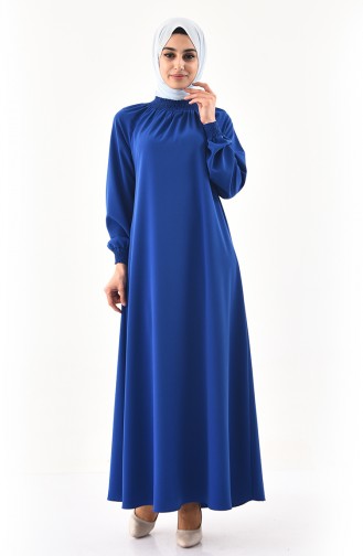 Saks-Blau Hijab Kleider 0274-06