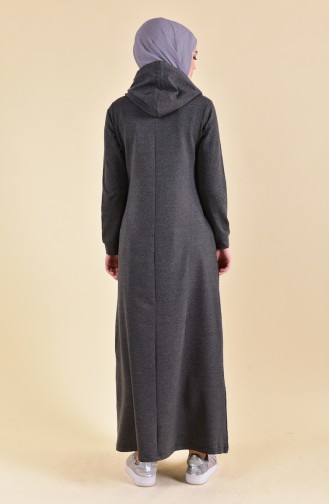بي وست فستان رياضي بتصميم مُطبع 8323-01 لون اسود مائل للرمادي 8323-01