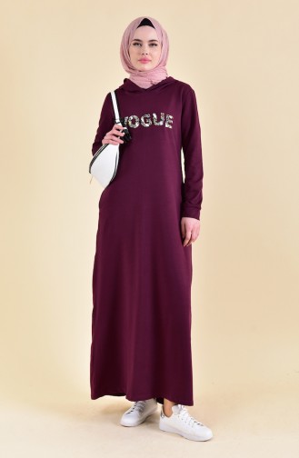 بي وست فستان رياضي بتصميم مُطبع 8323-06 لون ارجواني 8323-06