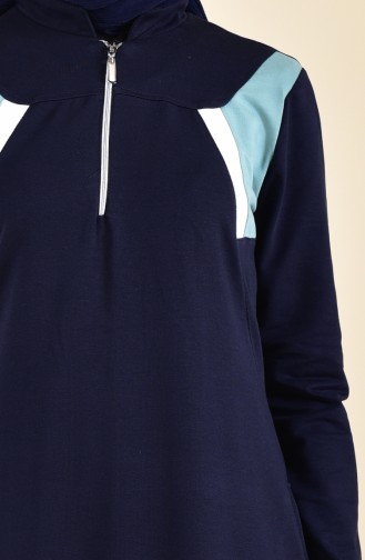 BWEST Zipper Detailed Sports Dress 8373-01 Navy Blue 8373-01