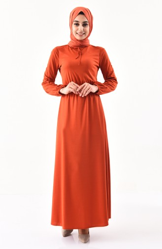Brick Red Hijab Dress 2797-01