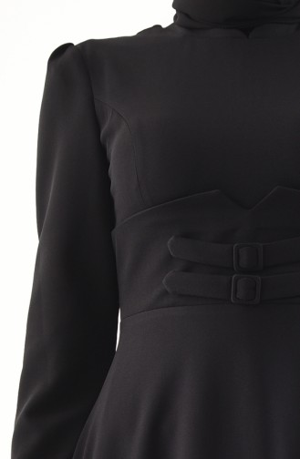 Belt Detailed Dress  1138-01 Black 1138-01