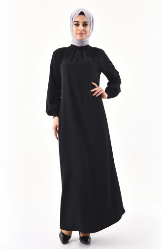 Sleeve Elastic Dress 0274-03 Black 0274-03