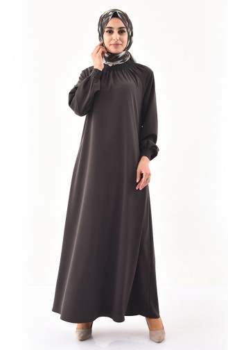 Khaki Hijab Dress 0274-04