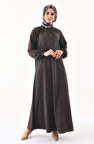 Khaki Hijab Dress 0274-04