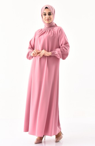 Beige-Rose Hijab Kleider 0274-05