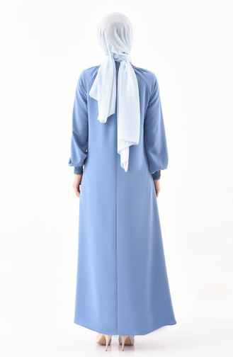 Sleeve Elastic Dress 0274-08 Blue 0274-08