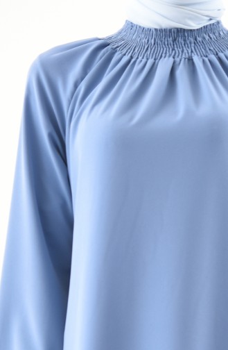 Sleeve Elastic Dress 0274-08 Blue 0274-08