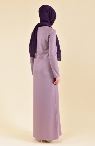 ميناهيل فستان بتصميم مُزين بقلادة 5005-07 لون وردي باهت 5005-07