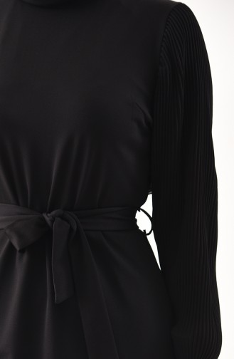 Sleeve Pleated Dress 4079-02 Black 4079-02
