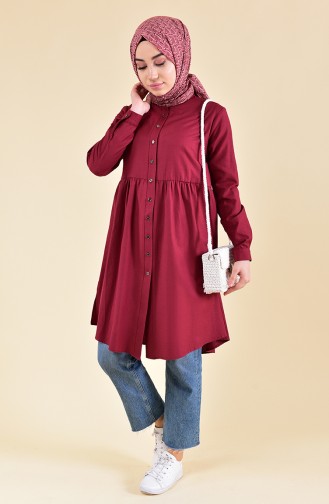 Beli Büzgülü Tunik 5000-05 Bordo