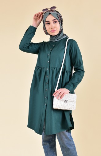 Pleated Waist Tunic 5000-08 Emerald Green 5000-08