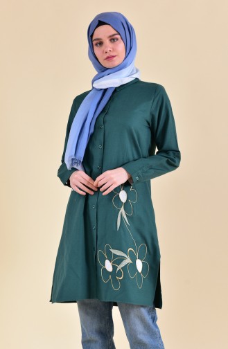 Minahill Embroidered Tunic 8221-03 Emerald Green 8221-03