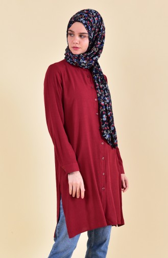 Yırtmaçlı Tunik 8138-03 Bordo