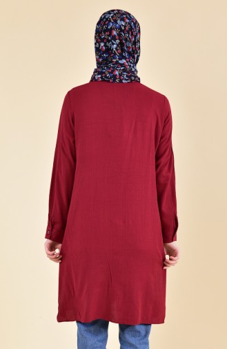 Yırtmaçlı Tunik 8138-03 Bordo