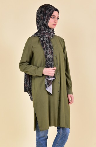 Yırtmaçlı Tunik 8138-04 Haki