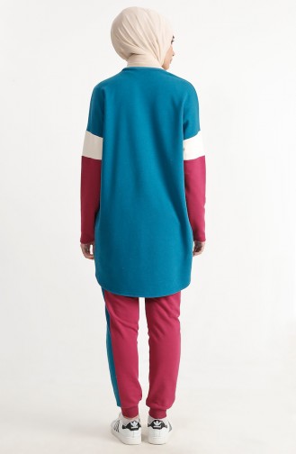 Garment Track Suit 1189-01 Turquoise Fuchsia 1189-01