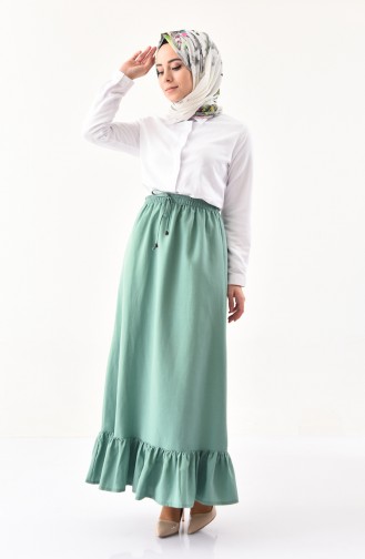 DURAN Elastic Waist Frilly Skirt 1114B-01 Green 1114B-01