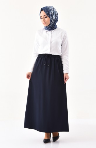 DURAN Elastic Waist Skirt 1200-01 Navy Blue 1200-01
