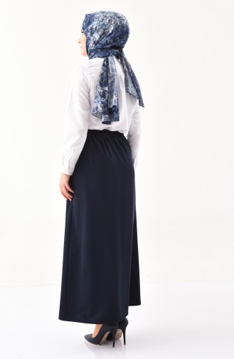 DURAN Elastic Waist Skirt 1200-01 Navy Blue 1200-01