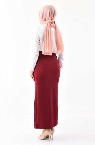 Lastikli Kalem Etek 2139-01 Bordo 2139-01