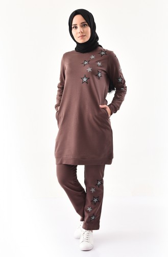 BWEST Pattern Tracksuit 9006-04 Brown 9006-04