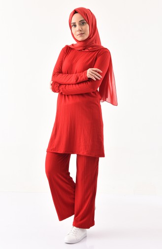 Tunic Pants Binary Suit 2143-10 Red 2143-10