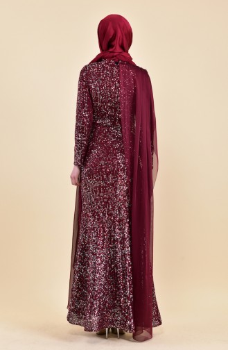 Robe de Soirée a Paillettes 6157-03 Plum 6157-03