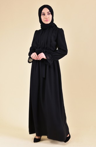 Schwarz Hijab Kleider 81594-02