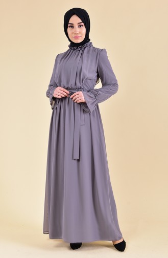 Grau Hijab Kleider 81594-05