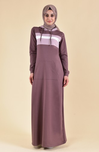 Brown Hijab Dress 8320-01