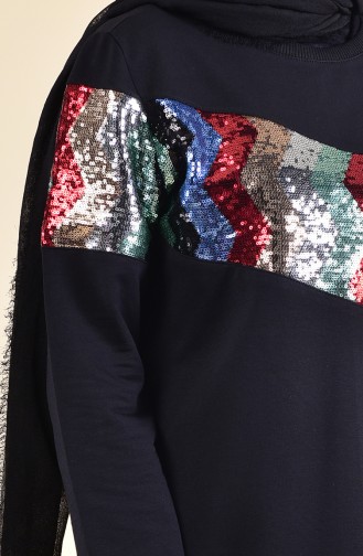 BWEST Sequin Detail Sport Dress 9008-01 Black 9008-01