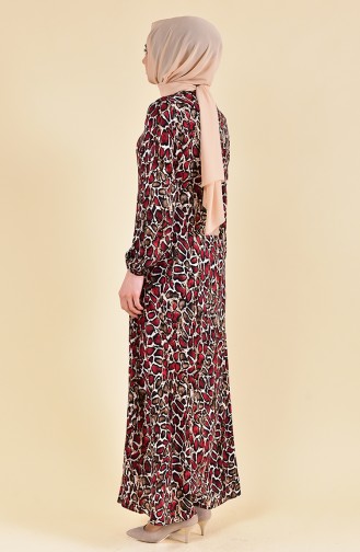 EFE Leopard Patterned Dress 0400-02 Red 0400-02