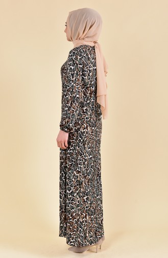 EFE Leopard Patterned Dress 0400-04 Green 0400-04