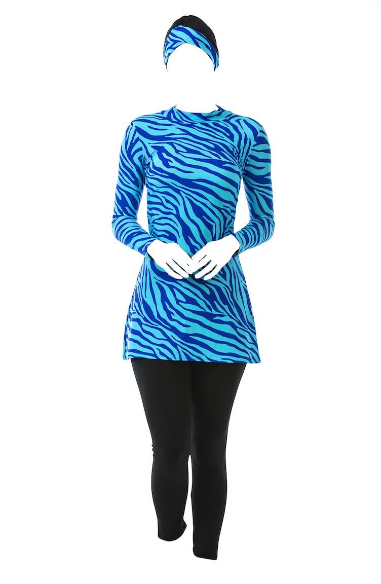 De A Motifs Roi Maillot 0331 Bain 01 Bleu E92WIDH