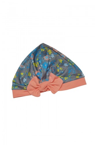 Babygiz Bogen-detaillierter Mütze mit Blumenmuster BCB018 Grau 018