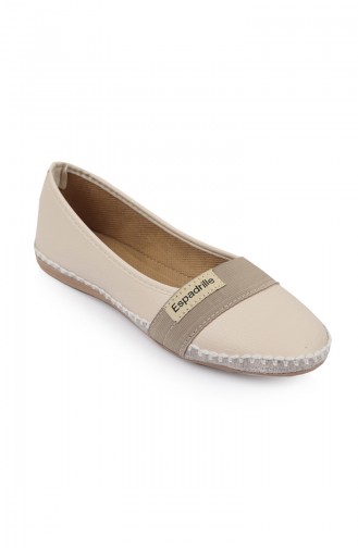 Beige Woman Flat Shoe 94402-2