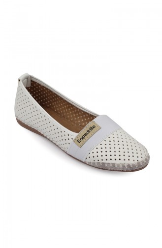 White Women`s Flats 94500-0