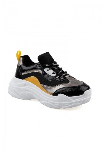 Chaussures Sport Pour Femme 61126-02 Noir Jaune 61126-02