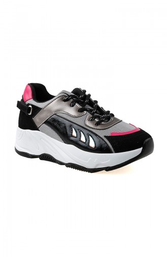 Chaussures Sport Pour Femme 62116-01 Noir Argent 62116-01