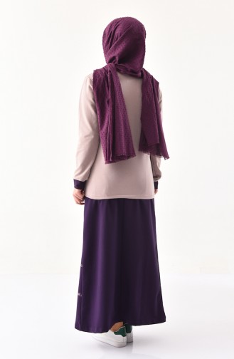 BWEST Printed Sports Blouse Skirt Double Suit 8370-05 light Lilac Purple 8370-05