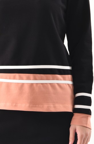 BWEST Striped Sports Blouse Skirt Double Suit 8371-05 Black 8371-05