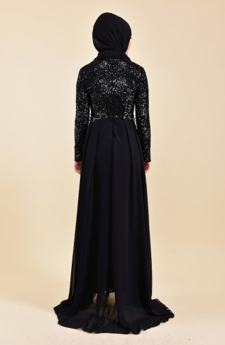 Robe de Soirée a Paillettes 52742-01 Noir 52742-01