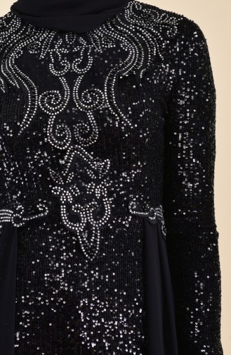 Robe de Soirée a Paillettes 52742-01 Noir 52742-01