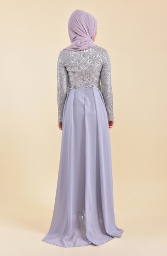 Robe de Soirée a Paillettes 52742-04 Gris 52742-04